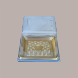 Mini Vassoio per piccoli Dolci Desert Monoporzione Quadrato Oro Medoro + Coperchio 9,5x9,5cm Alcas 100 pezzi