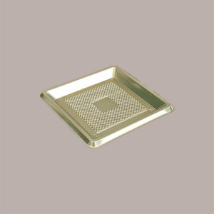Mini Vassoio Quadrato per piccoli Dolci Dessert Monoporzione Quadrato Oro Medoro + Coperchio 12x12H8cm Alcas 100 pezz [f7ce3e5c]