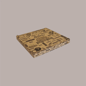 Scatola Carta Avana Naturale Vintage Asporto PIZZA 33x33H3 cm 25 pezzi [664fcf46]