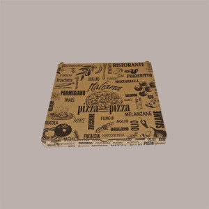 Scatola Carta Avana Naturale Vintage Asporto PIZZA 33x33H3 cm 25 pezzi [08744d4f]