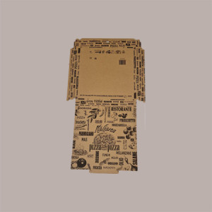 Scatola Carta Avana Naturale Vintage Asporto PIZZA 33x33H3 cm 25 pezzi [0d240a51]