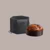 Scatola Segreto Porta Panettone Esagonale Grafica Seta Nero con Cordini 245x245H180 mm 5 pezzi [e8cb6f34]
