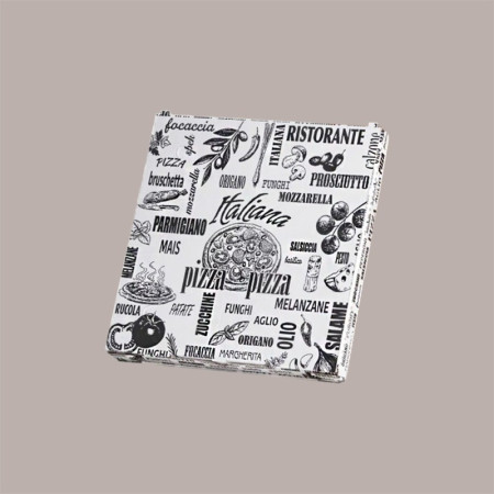 Scatola Carta Bianca Vintage Asporto PIZZA 33x33H3 cm 25 pezzi [2223f97e]