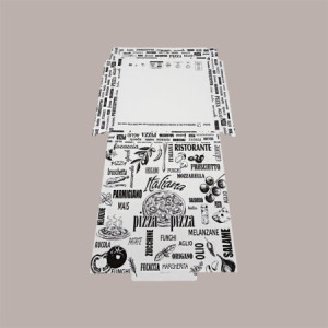 Scatola Carta Bianca Vintage Asporto PIZZA 33x33H3 cm 100 pezzi [85a53242]