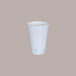 100 Pz Bicchiere Bibita Carta Bianco Biodegradabile Compost 420cc [a1ab957f]