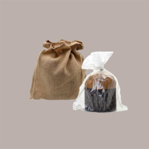 Sacco Porta Panettone in Juta chiusura con Laccio 37xH40 cm 10 pezzi