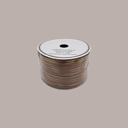 Cordino in Ecopelle Finta Pelle Cioccolato e Oro per Confezioni Regalo 3 mmx50 mt 2 Pezzi [cf9f540f]