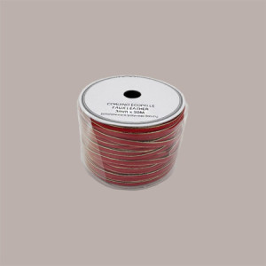 Cordino in Ecopelle Finta Pelle Rosso e Oro per Confezioni Regalo 3 mmx50 mt 2 Pezzi [48338c0e]