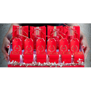 Cordino in Ecopelle Finta Pelle Rosso e Oro per Confezioni Regalo 3 mmx50 mt 2 Pezzi
