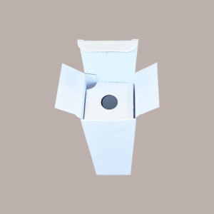 10 Pz Scatola Astuccio Porta 1 Bottiglia 750 ml Olio Vino Cartoncino Bianco Effetto Pelle 90x90H340mm [8249a717]