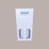 10 Pz Scatola Astuccio Porta 2 Bottiglie 750 ml Olio Vino in Cartoncino Bianco grafica effetto pelle 180x90H385mm [f49ef716]