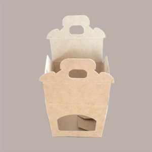 Scatola Astuccio Porta 1 Vasetto Confetture e Creme in Cartoncino Avana 90x90H120 mm 20 pezzi