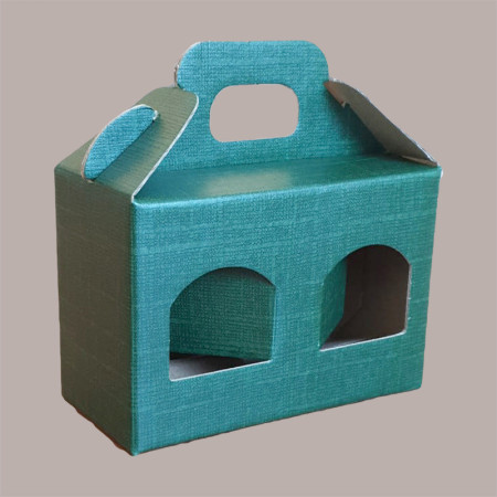 Scatola Astuccio Porta 2 Vasetti Salse Creme in Cartoncino Seta Verde 130x60H90mm 10 PEZZI [e96fb8c6]