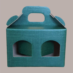 Scatola Astuccio Porta 2 Vasetti Salse Creme in Cartoncino Seta Verde 130x60H90mm 10 PEZZI