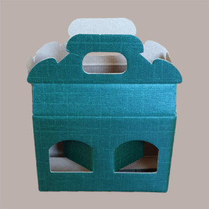 Scatola Astuccio Porta 2 Vasetti Salse Creme in Cartoncino Seta Verde 130x60H90mm 10 PEZZI [87543acf]
