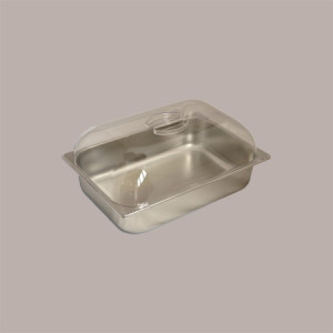 Coperchio Trasparente in Policarbonato a Cupola per Vaschetta Gelato 36x25 H7 cm