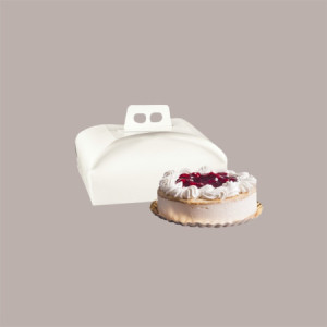 Scatola Porta Torta Dolci in Fibra Bianca 44x33x7 cm 5 pezzi