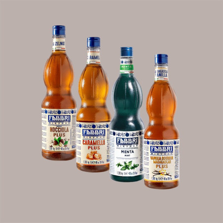 Starter Set Iced Latte Fabbri con 4 Sciroppi 1 L e set 6 Bicchieri Latte [af74926c]