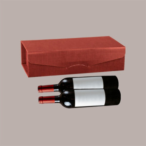 Scatola Gift Lusso Porta 2 Bottiglie Seta Bordeaux 340x180x90 mm 10 pezzi