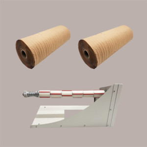 Set 2 Bobine in Carta a Nido d'Ape Colore Avana per Imballaggio con Dispenser [caf5493a]