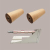 Set 2 Bobine in Carta a Nido d'Ape Colore Avana per Imballaggio con Dispenser [caf5493a]