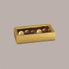 Scatola Porta Cioccolatini e Prodotti Dolciari in Fibra Oro con Fascia 145x145H35 mm 10 Pezzi [eb8c5b98]