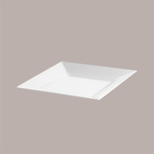 Piatto Spigolo Riutilizzabile PS Polistirene Bianco 23x23 cm 25 Pezzi [ed89c3f9]