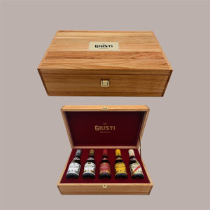 Cofanetto Regalo in Legno Set 5 Bottiglie Aceto Balsamico Giusti 100 ml [e2d42915]