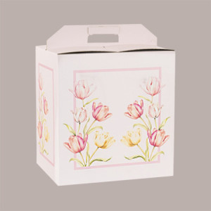 Scatola Confezione Regalo Porta Dolce e Porta Colomba Grafica con Tulipani 330x250x350 mm 10 Pezzi [36387cde]