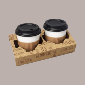 Vassoio Cestino Speed Porta 2 Bicchieri per Cappuccino 7oz 100 Pezzi
