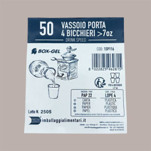 Vassoio Cestino Speed Porta 4 Bicchieri per Cappuccino 7oz 100 Pezzi [f32bf10c]