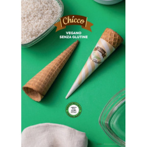 Cono Arrotolato Cialda per Gelato Senza Glutine con Farina di Riso Dm45H175mm Italcialde 192 Pezzi [d7adfe0f]