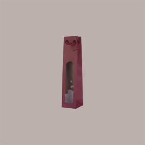 Shopper Busta in Carta per Bottiglie 250/500 ml  di Olio e Liquori Bordeaux Edition con Finestra 7,2+6,8x31 cm 20 Pez [194bced9]