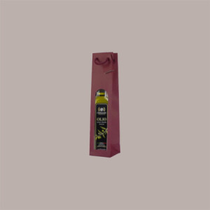 Shopper Busta in Carta per Bottiglie 250/500 ml  di Olio e Liquori Bordeaux Edition con Finestra 7,2+6,8x31 cm 20 Pezzi