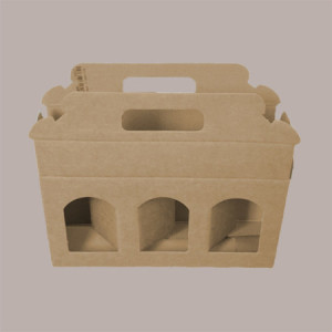 Scatola Astuccio Porta 3 Vasetti Salse Creme in Cartoncino Avana 250x80H120mm 10 Pezzi