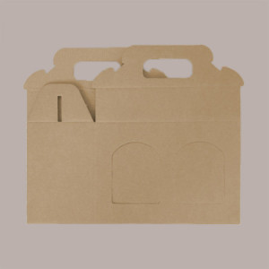 Scatola Astuccio Porta 3 Vasetti Salse Creme in Cartoncino Avana 250x80H120mm 10 Pezzi [91498252]