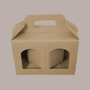 Scatola Astuccio Porta 2 Vasetti Salse Creme in Cartoncino Avana 130x60H120mm 10 Pezzi [663eeee9]