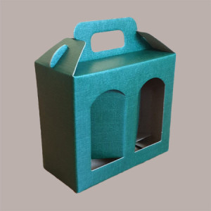 Scatola Astuccio Porta 2 Vasetti Salse Creme in Cartoncino Seta Verde 170x80H150mm 10 Pezzi [bb668d3e]