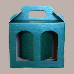 Scatola Astuccio Porta 2 Vasetti Salse Creme in Cartoncino Seta Verde 170x80H150mm 10 Pezzi
