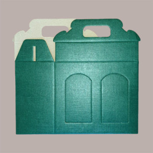 Scatola Astuccio Porta 2 Vasetti Salse Creme in Cartoncino Seta Verde 170x80H150mm 10 Pezzi [1f96aadf]