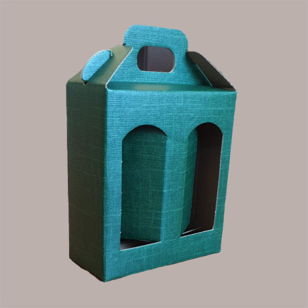Scatola Astuccio Porta 3 Vasetti Salse Creme in Cartoncino Seta Verde 130x60H150mm 10 Pezzi [cbe1e1ae]