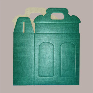 Scatola Astuccio Porta 3 Vasetti Salse Creme in Cartoncino Seta Verde 130x60H150mm 10 Pezzi [1797e5bd]