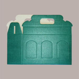 Scatola Astuccio Porta 3 Vasetti Salse Creme in Cartoncino Seta Verde 190x60H120mm 10 Pezzi [19ce54be]