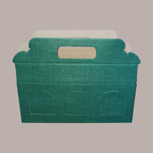 Scatola Astuccio Porta 3 Vasetti Salse Creme in Cartoncino Seta Verde 250x80H90mm 10 Pezzi [3ec4d9a1]