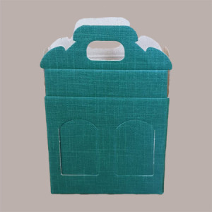 Scatola Astuccio Porta 2 Vasetti Salse Creme in Cartoncino Seta Verde 130x60H120mm 10 Pezzi [309d68a2]