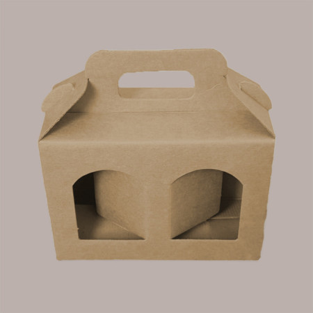 Scatola Astuccio Porta 2 Vasetti Salse Creme in Cartoncino Avana 130x60H90mm 10 Pezzi [405c03a8]