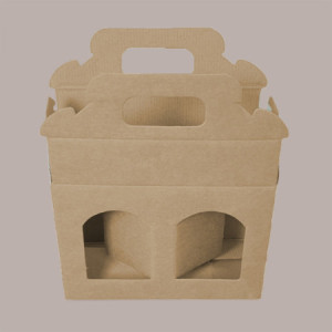Scatola Astuccio Porta 2 Vasetti Salse Creme in Cartoncino Avana 130x60H90mm 10 Pezzi