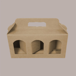 Scatola Astuccio Porta 3 Vasetti Salse Creme in Cartoncino Avana 190x60H90mm 10 Pezzi [cd3b0ee1]
