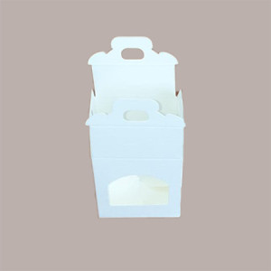 Scatola Astuccio Porta 1 Vasetto Salse Creme in Cartoncino Seta Bianco 90x90H100mm 20 Pezzi [66307a92]