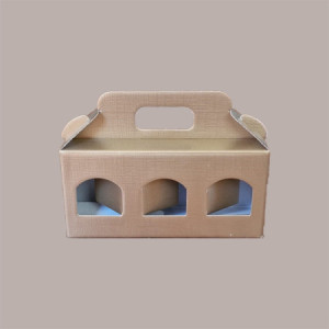 Scatola Astuccio Porta 3 Vasetti Salse Creme in Cartoncino Seta Oro 190x60H90mm 10 Pezzi